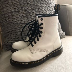 White Dr. Marten boots